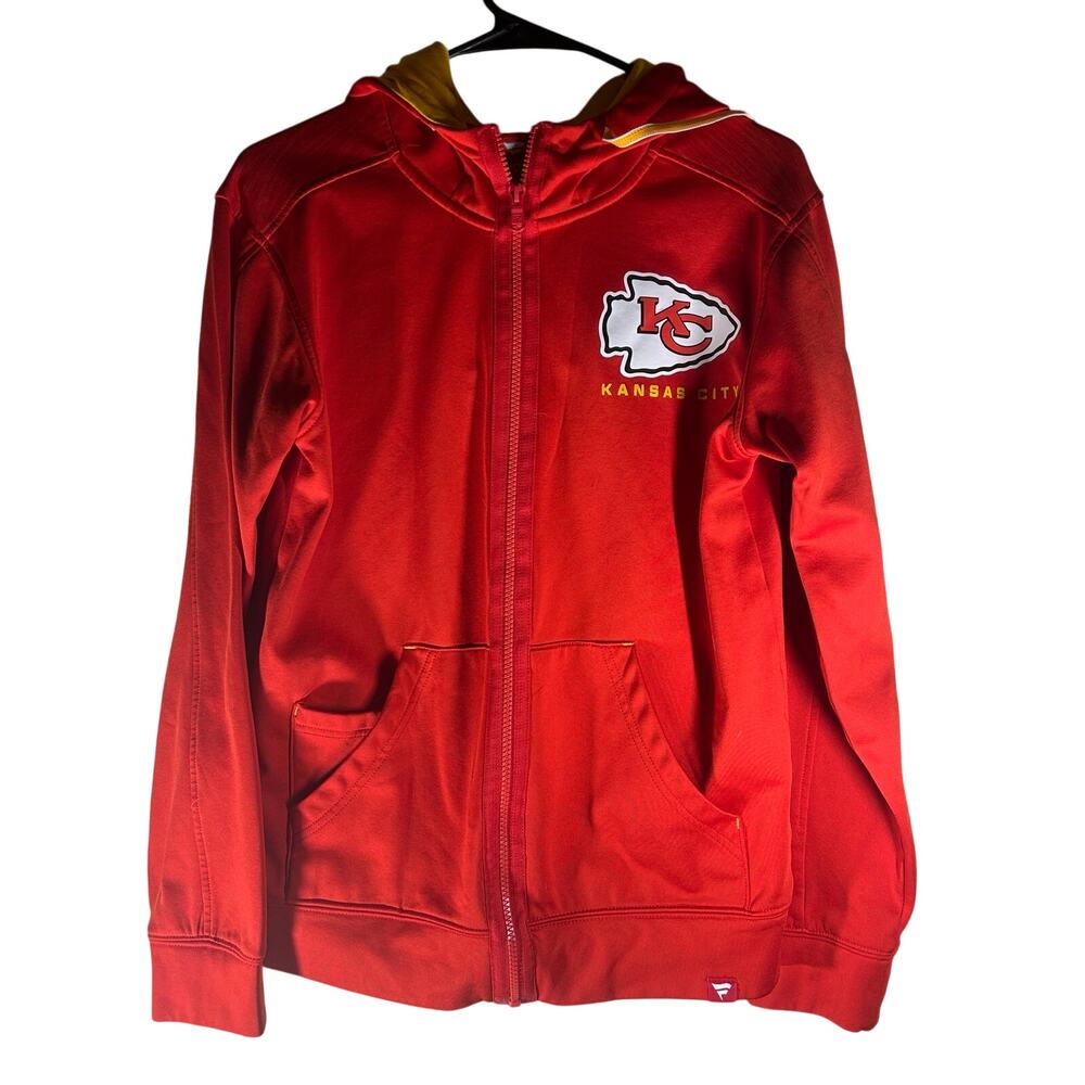 Kansas City Chiefs Fanatics Jacket Mens Small Full Zip Nylon NFL Red